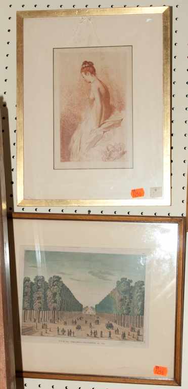 Appraisal: French School Vue des Champs'Elysees color lithograph circa framed and