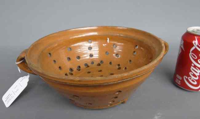 Appraisal: Redware colander '' Diameter