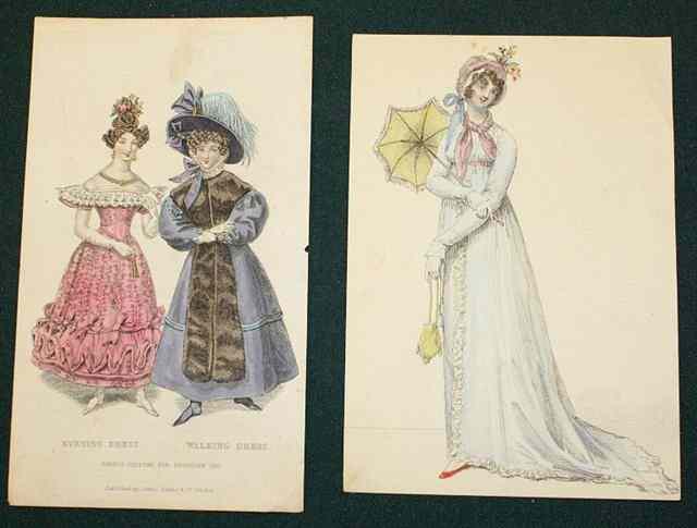 Appraisal: A COLLECTION OF FRENCH FASHION ENGRAVINGS hand-coloured all unframed