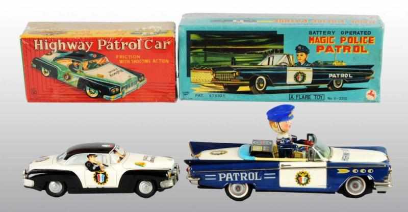 Appraisal: Lot of Tin Highway Patrol Car Toys Description Japanese Working