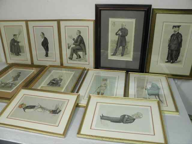 Appraisal: Eleven framed Vanity Fair prints by Spy Various frames matted