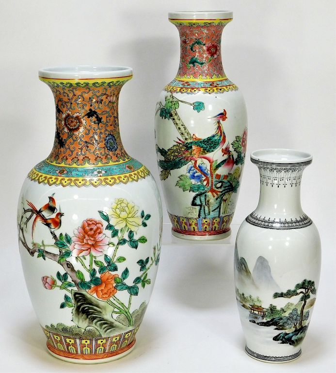 Appraisal: PC Chinese Republic Famille Rose Porcelain Vases China th Century