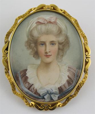 Appraisal: French School late th Century A young lady wearing a