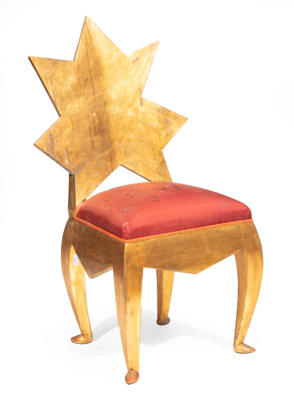 Appraisal: Mario Villa Nicaraguan New Orleans - Painted Star Chair cabriole