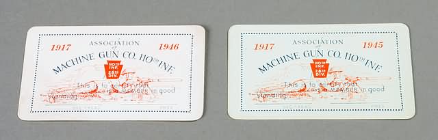 Appraisal: membership cards for the Association of Machine Gun Co th