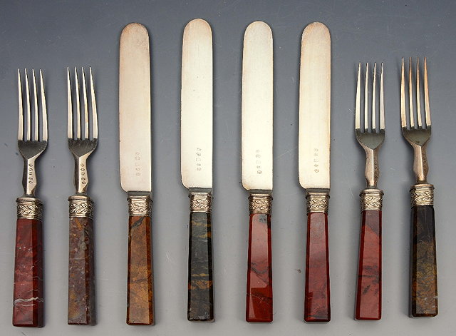 Appraisal: A SET OF FOUR TH CENTURY DESSERT KNIVES AND FORKS