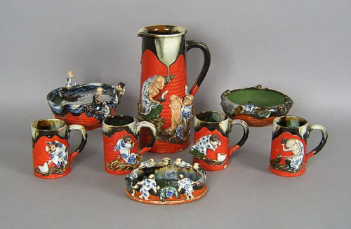 Appraisal: Contemporary Chinese five piece lemonade set together with three similar