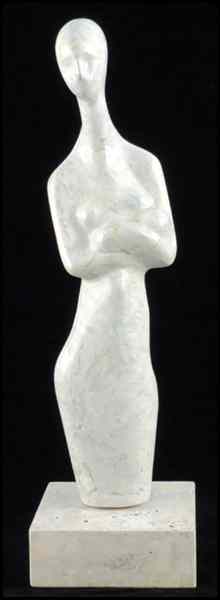 Appraisal: OLSON CONTEMPORARY MOTHER AND CHILD Carved marble signed mounted on