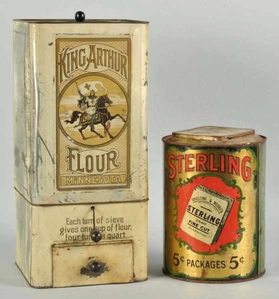 Appraisal: Lot of Large Product Tins Description Includes Sterling Tobacco with