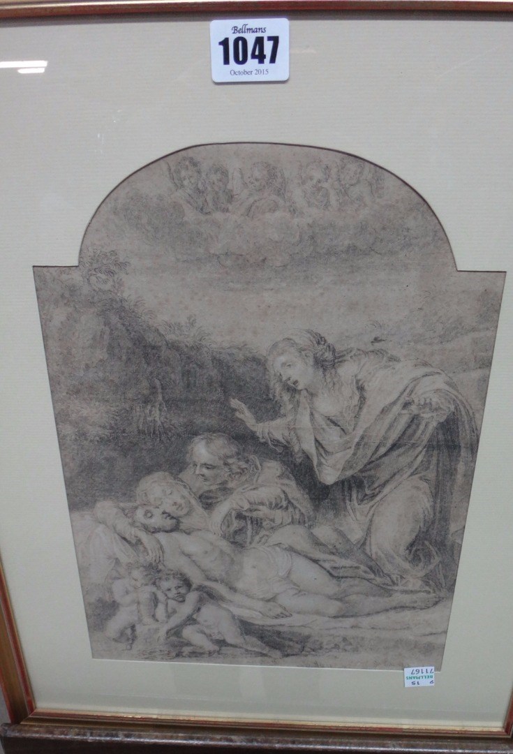 Appraisal: Jean Haussard - after Annibale Carracci The Pieta black chalk