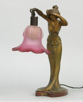 Appraisal: An Art Nouveau Figural Lamp By Lucien Alliot French -