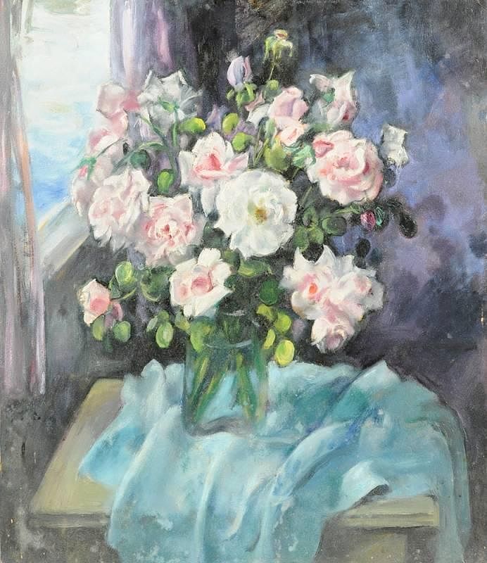 Appraisal: MARTHA WALTER American - A PAINTING Flowers by The Window