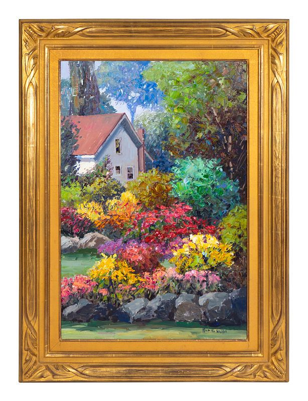 Appraisal: Kent Wallis American b Garden Cottage Kent Wallis American b