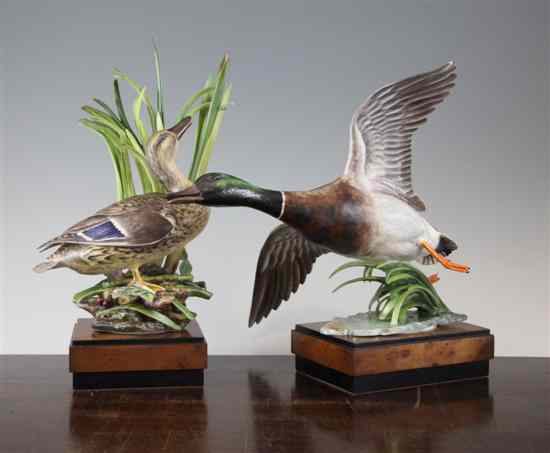 Appraisal: Two Royal Worcester models of Mallard ducks modelled by Ronald