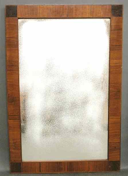 Appraisal: Continental mahogany beveled glass mirror early th c x