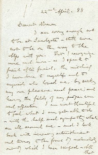 Appraisal: RUSKIN JOHN - Autograph Letter Signed John Ruskin pp recto