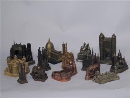 Appraisal: SOUVENIR BUILDINGS Set consists of fourteen Cathedrals from various regions