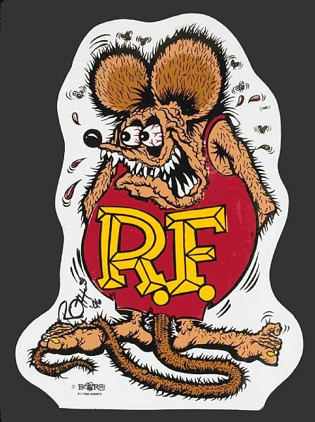 Appraisal: An large autographed Rat Fink sign c used at the