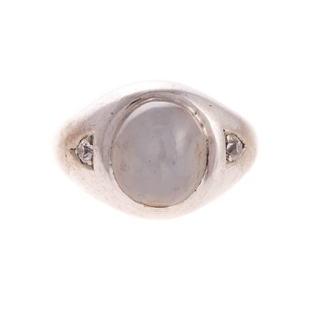 Appraisal: A Gentleman's Star Sapphire Diamond Ring in K K white