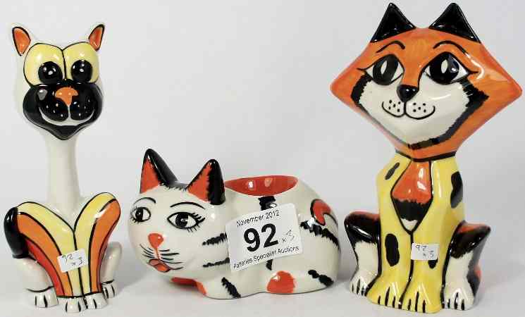 Appraisal: Lorna Bailey Egg Cup Cat Orange and Yellow Cat and