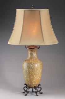 Appraisal: Chinese cloisonne table lamp h Chinese cloisonne urn now mounted