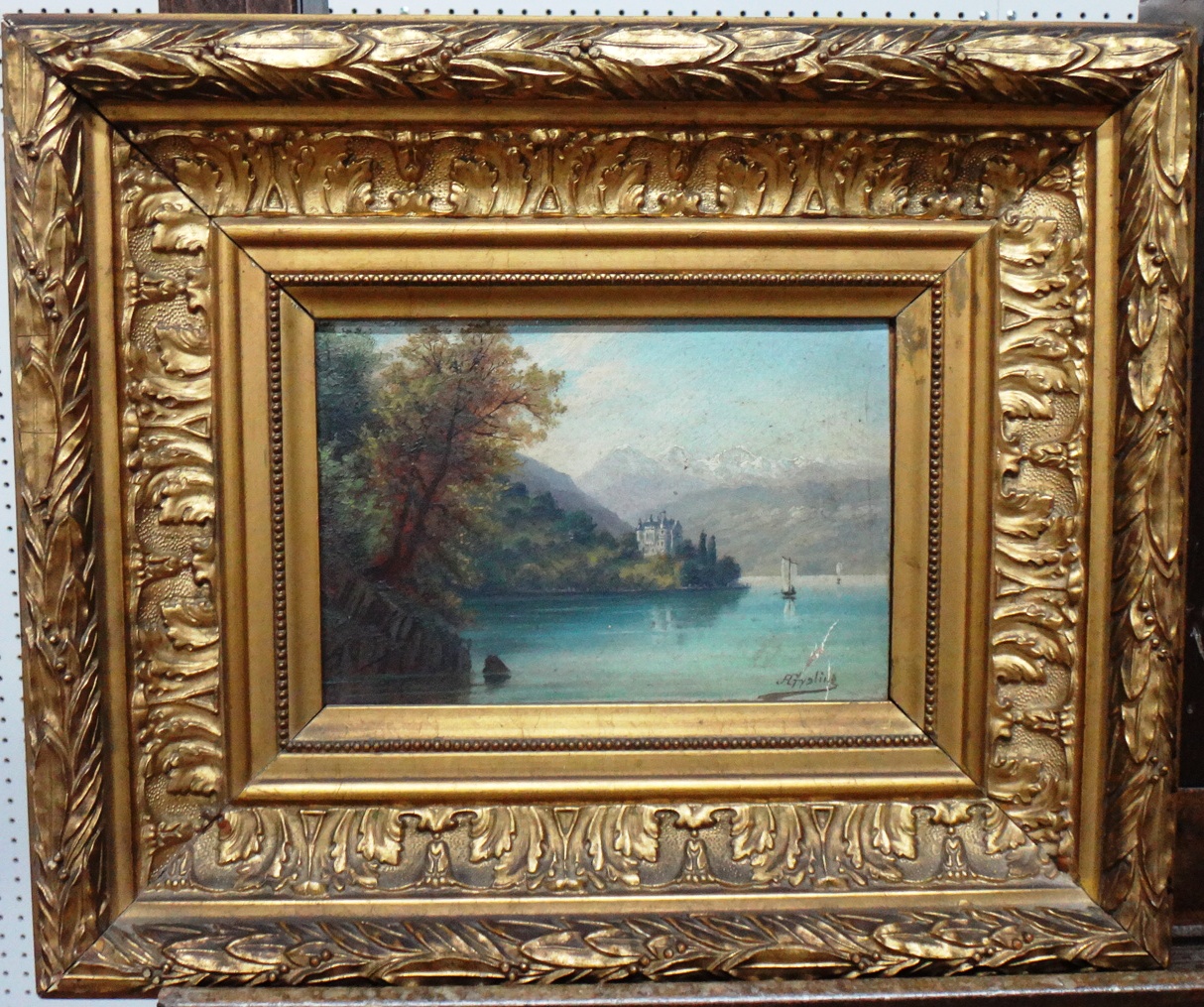 Appraisal: Albert Gysling - Alpine laske scene Alpine river scene a