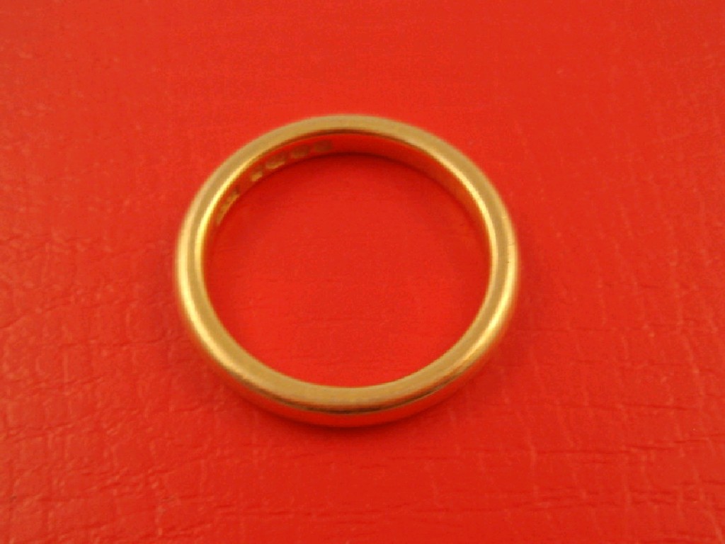 Appraisal: A ct gold wedding band Birmingham assay g