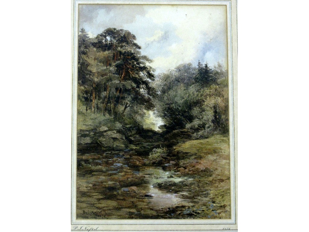 Appraisal: PAUL JACOB NAFTEL RWS - Watercolour 'A woodland stream' signed