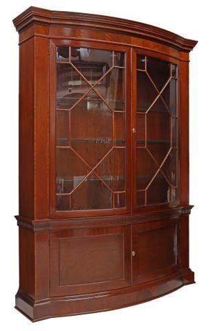 Appraisal: Georgian style mahogany bowfront display china cabinet Baker Furniture Company