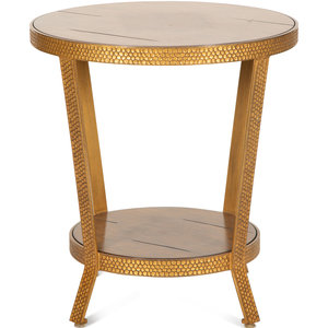 Appraisal: A Modern Textured Gilt Bronze Two Tier Table with Inset