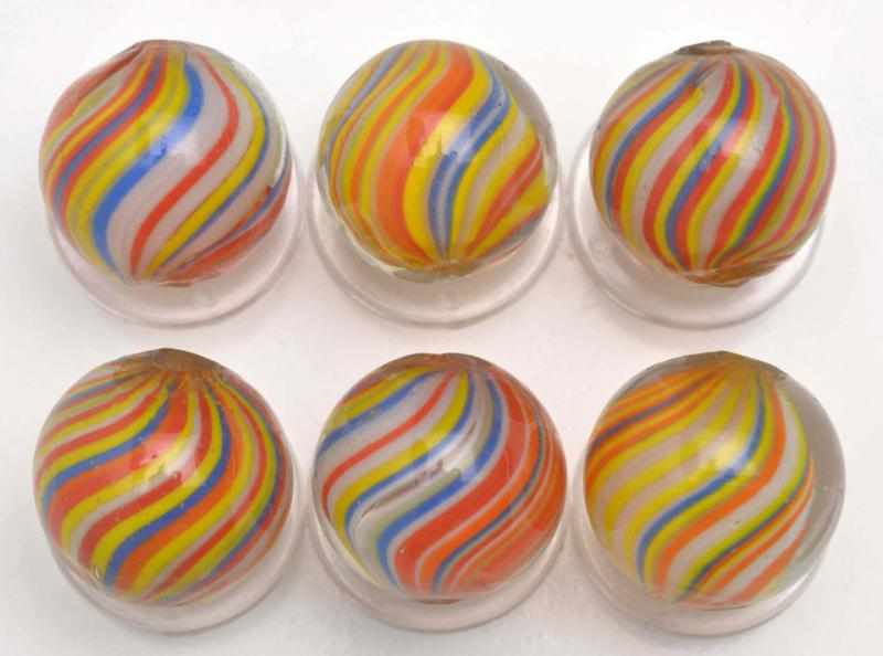 Appraisal: Lot of Joseph's Coat Swirl Marbles Description Group of bright