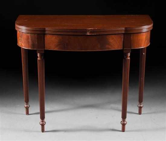 Appraisal: Federal style mahogany shaped front flip-top games table in the