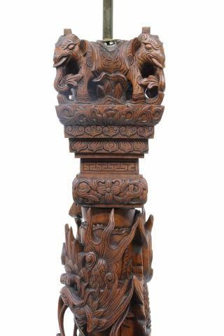 Appraisal: Southeast Asian carved hardwood pedestal now fashioned as a floor