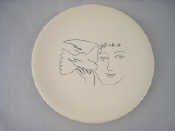 Appraisal: A white ceramic plate with Picasso dove design facsimile Picasso