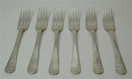 Appraisal: Dundee - a set of six Scottish provincial table forks