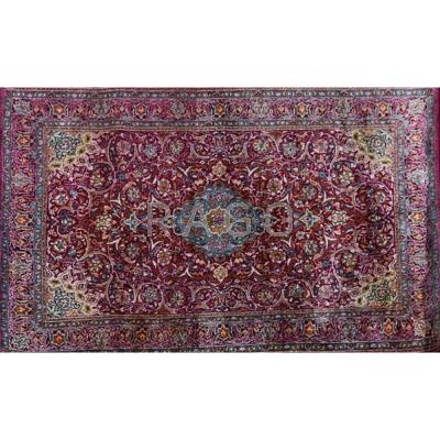 Appraisal: SILK KASHAN ORIENTAL AREA RUG All over floral design with