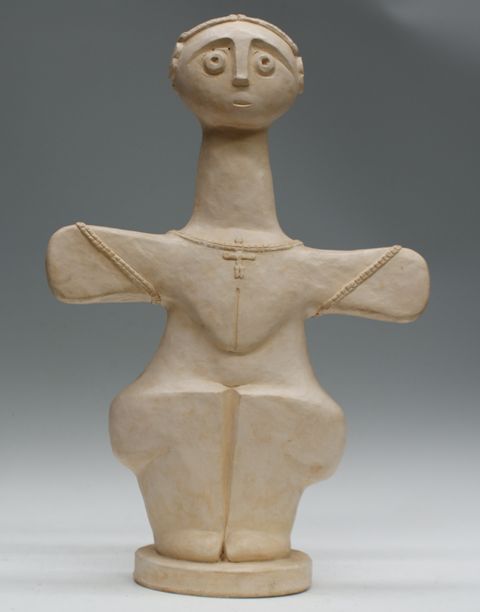 Appraisal: Barbara Tribe - Cruciform Figure terracotta inscribed 'Barbara Tribe '