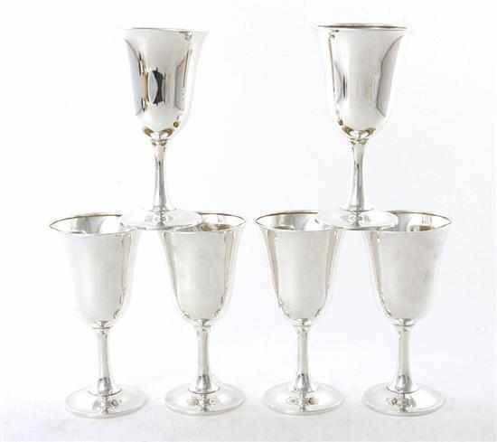 Appraisal: Set of Wallace sterling goblets pattern marked H '' and