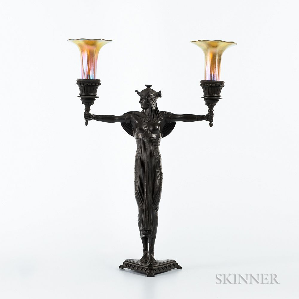 Appraisal: Emile Louis Picault French - Art Deco Bronze Table Lamp