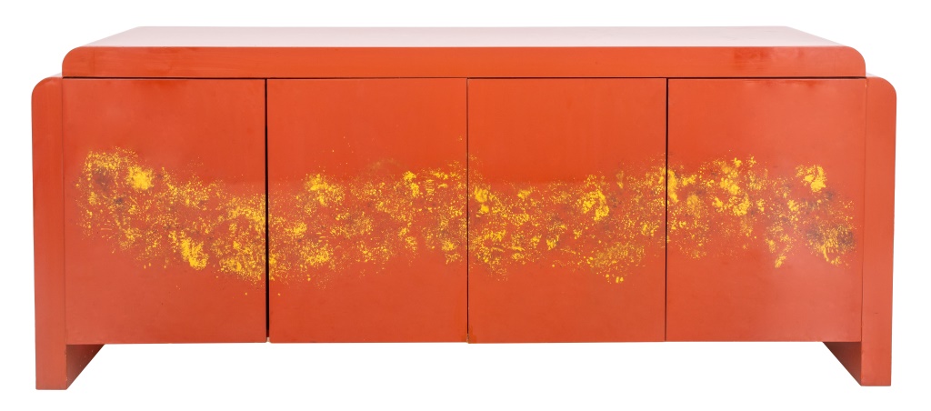 Appraisal: SAVINO DE MURO CINNABAR LACQUER WATERFALL BUFFET Savino de Muro