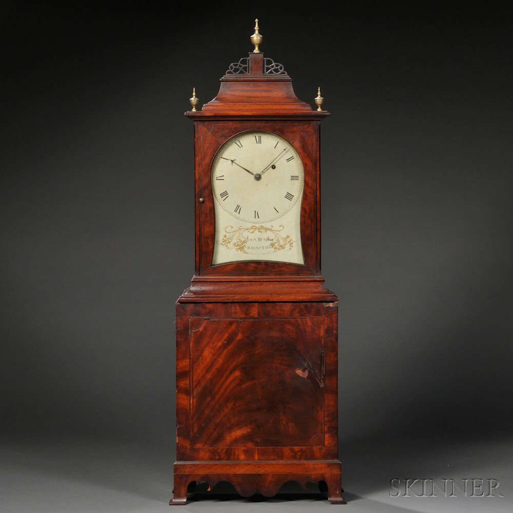 Appraisal: John Munroe Mahogany Shelf Clock Barnstable Massachusetts c case attributed