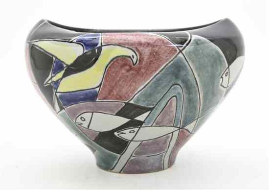 Appraisal: A German Pottery Modernist Vase mid- th century of pinched