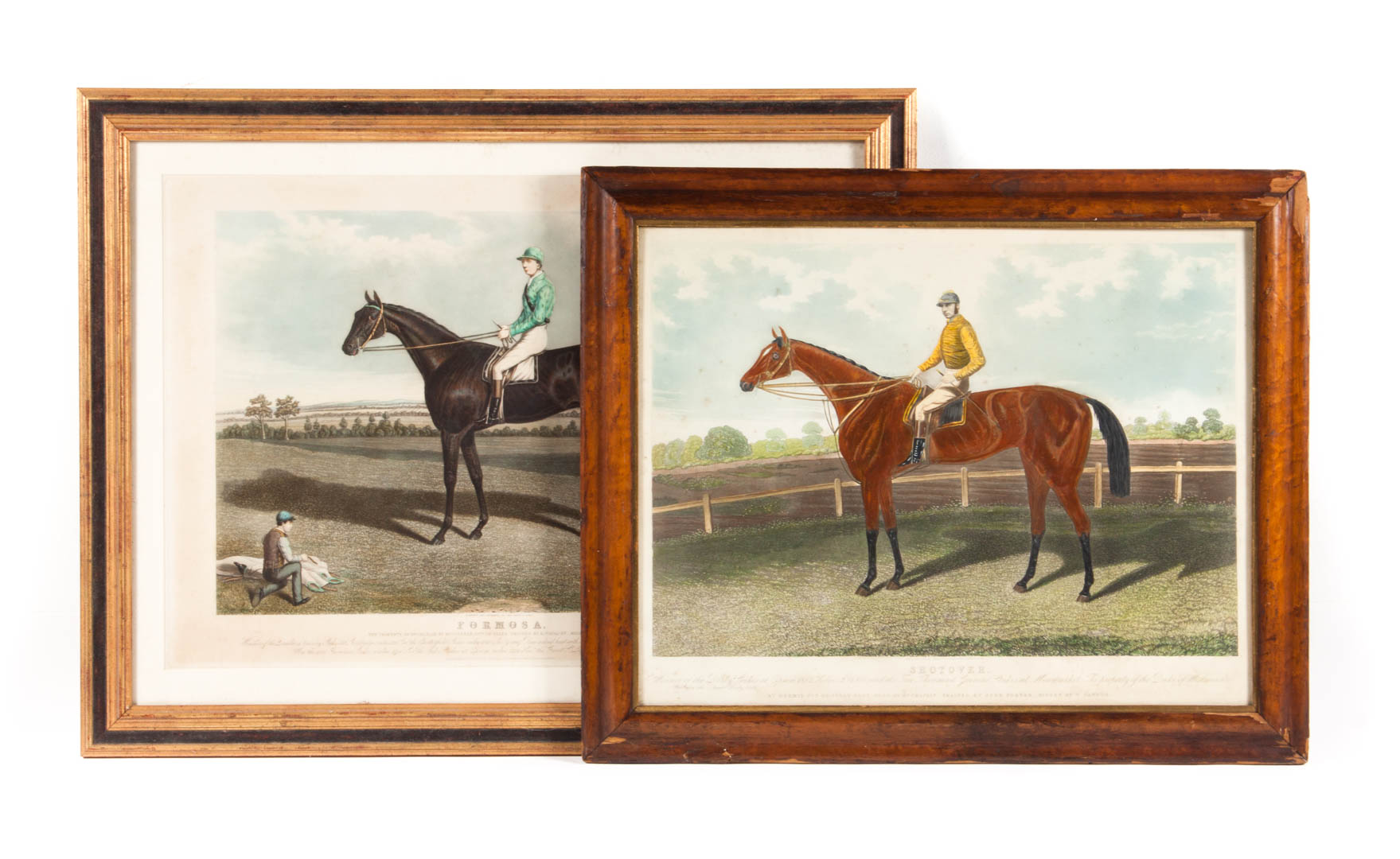 Appraisal: thc British horse portrait colored engravings Formosa Charles Hunt and