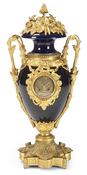 Appraisal: A Napoleon III gilt bronze mounted porcelain clock third quarter