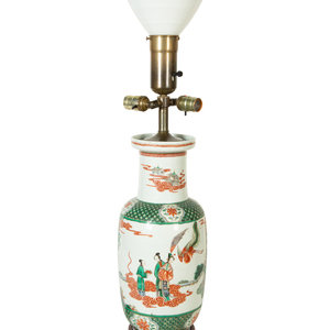 Appraisal: A Chinese Export Porcelain Vase Mounted as a Lamp th