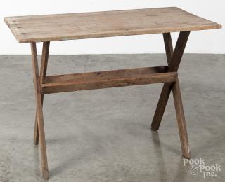 Appraisal: Pine sawbuck table th c '' '' h '' w