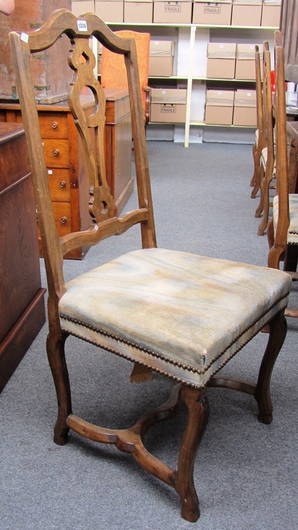 Appraisal: A set of six th century French walnut dining chairs