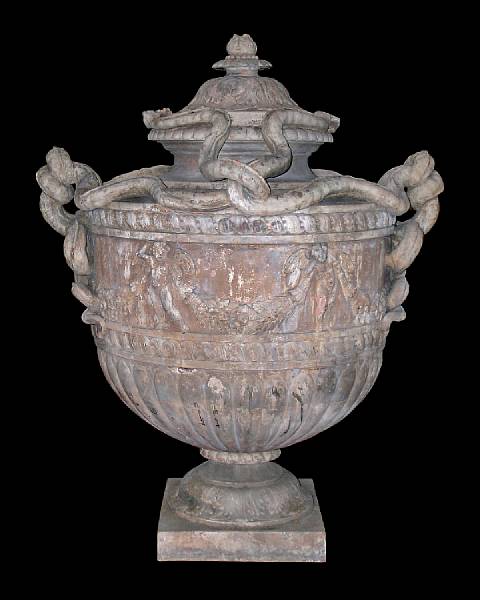 Appraisal: An impressive Italian Neoclassical style terracotta urn late th early