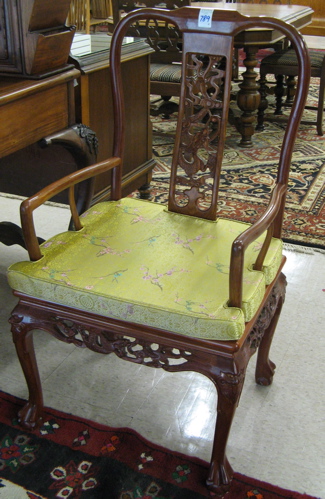 Appraisal: A PAIR OF HONGMU ARMCHAIRS Chinese th century each featuring