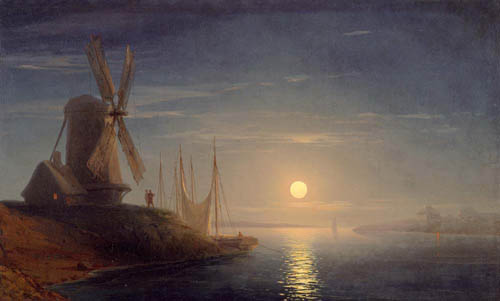 Appraisal: AJVASOVSKI IVAN-KONSTANTINOVISCH Feodosija Moonlight over the Dnepr Oil on canvas